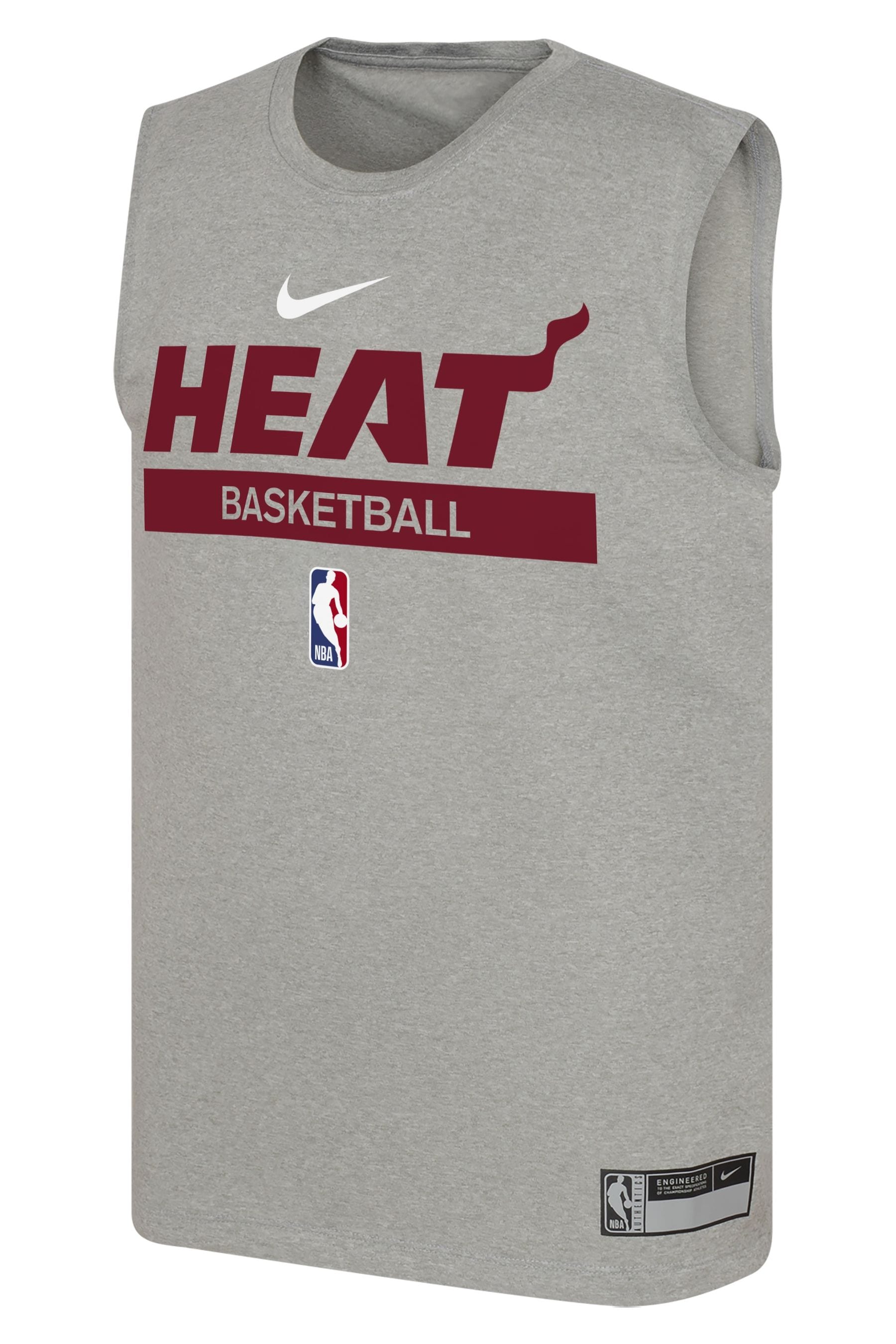 Nike Grey Miami Heat Sleeveless Practice T Shirt