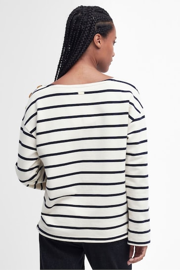 Barbour® White Caroline Stripe Sweatshirt
