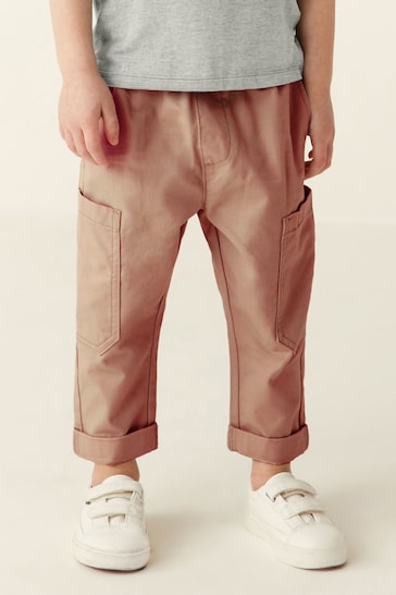 Peach Pink Side Pocket Pull-On Trousers (3mths-7yrs)