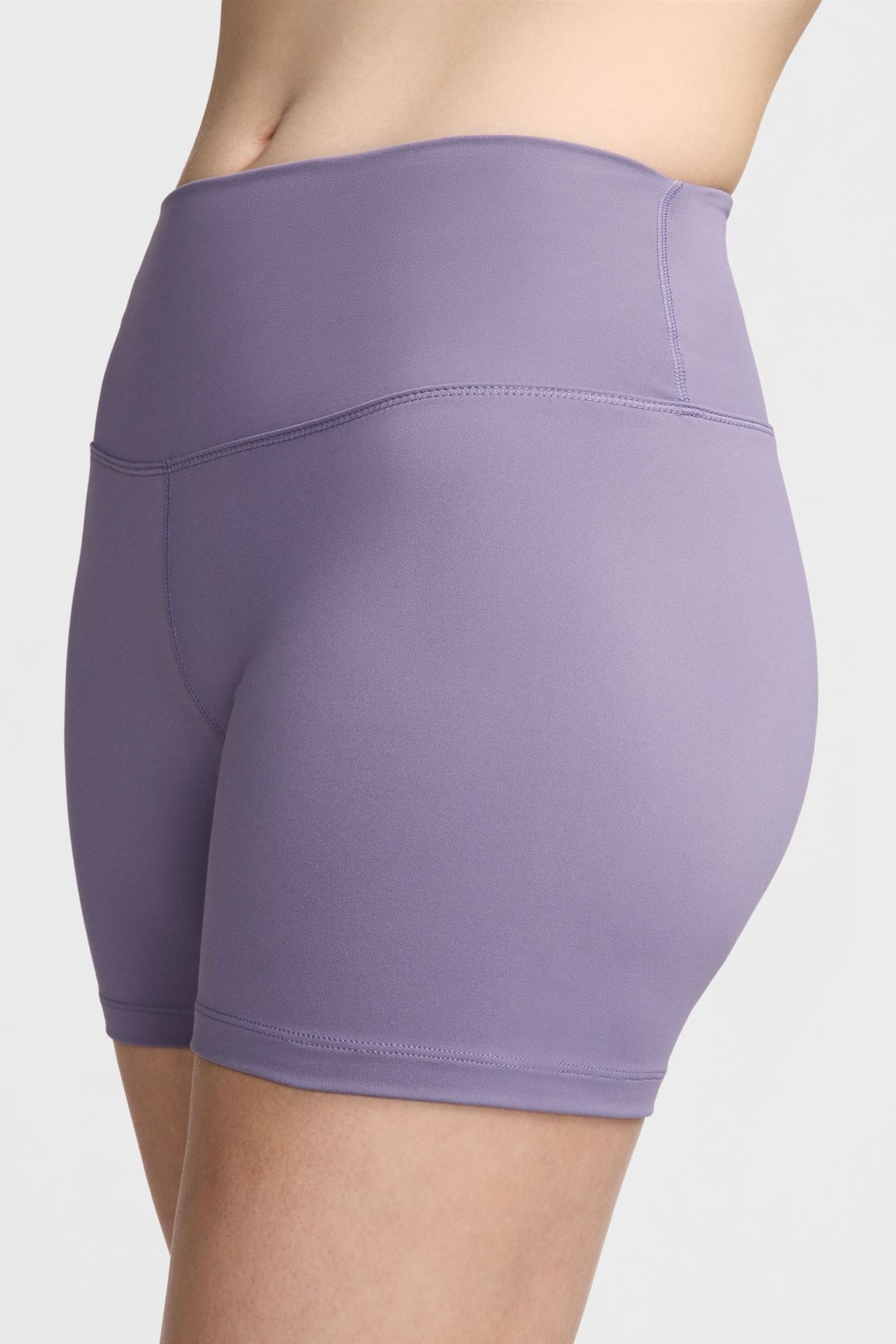 Nike Purple Dri-FIT One High Waisted 5 Cycling Shorts - Image 3 of 8