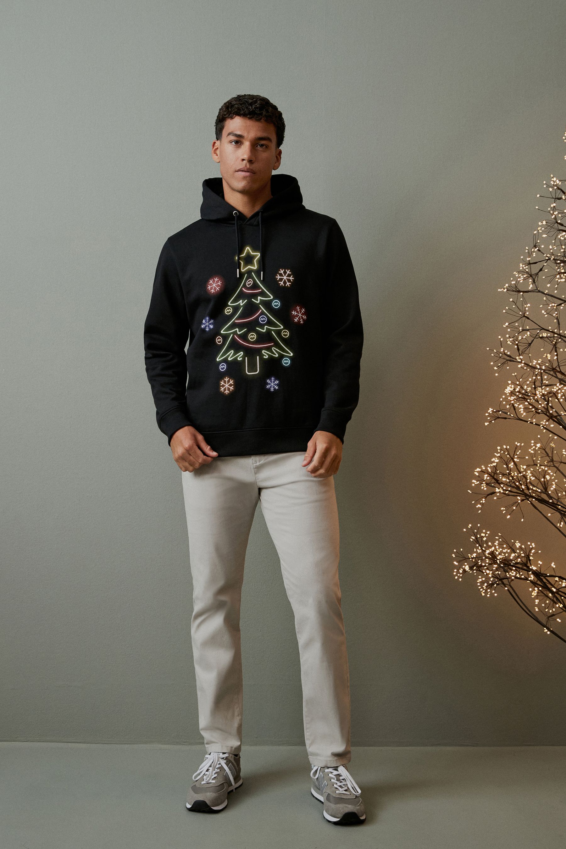 Buy Black Overhead Hoodie Christmas Sweatshirt from Next Luxembourg