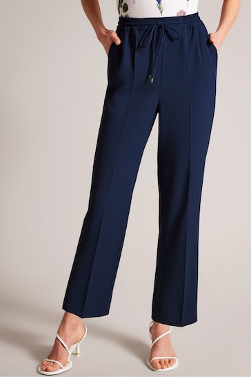 Ted Baker Blue Laurai Slim Cut Ankle Length Trousers