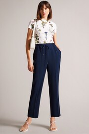 Ted Baker Blue Laurai Slim Cut Ankle Length Trousers - Image 3 of 5