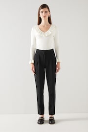 LK Bennett Black Crepe Lilly Tailo Trousers - Image 1 of 4