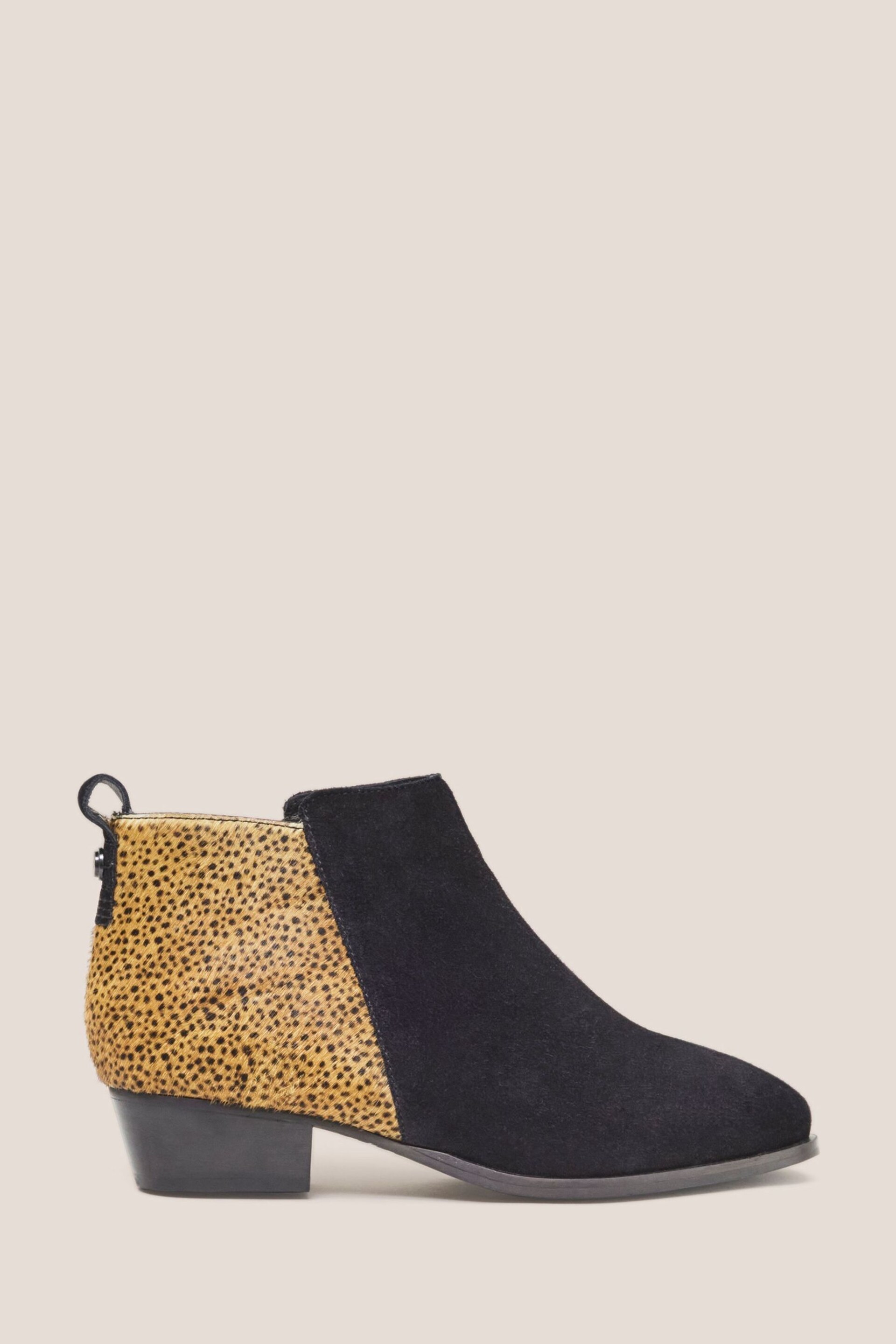 White Stuff Black Suede Pony Willow Ankle Boots - Image 1 of 4