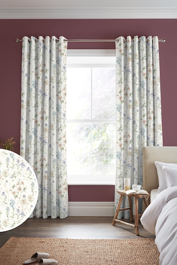 Laura Ashley Chalk Pink Wild Meadow Made to Measure Curtains