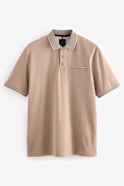 Neutral Short Sleeve Smart Collar Polo Shirt - Image 6 of 8