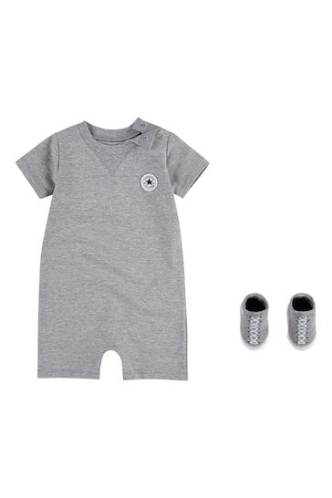 Converse Grey Romper and Bootie Baby Set