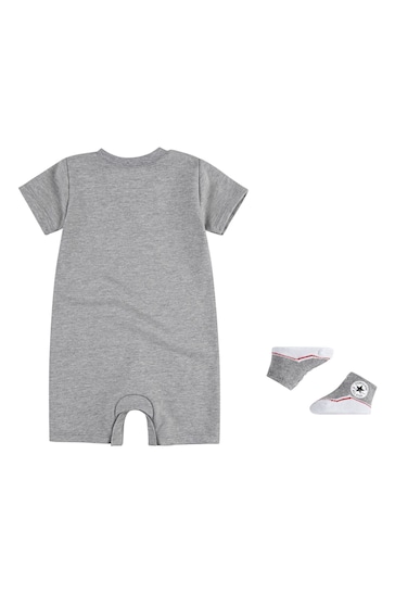Converse Grey Romper and Bootie Baby Set