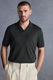 Olive Green Signature Supima Modal Cuban Collar Polo Shirt - Image 5 of 9