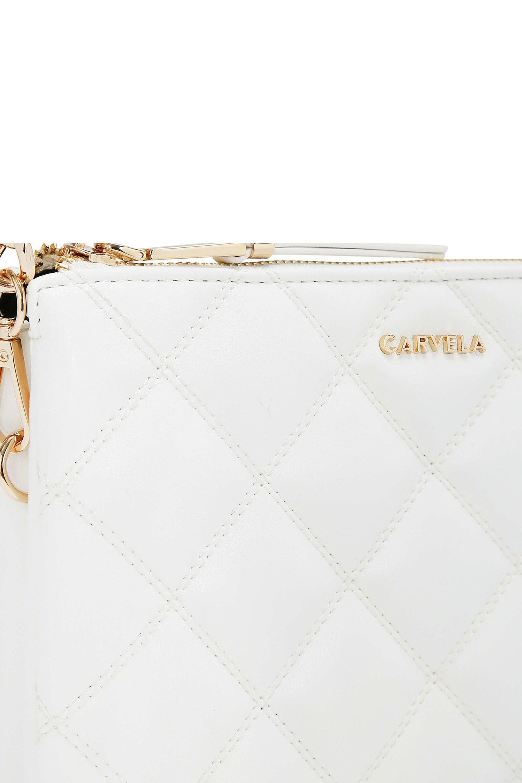Carvela White Bloom Double Pouch Bag