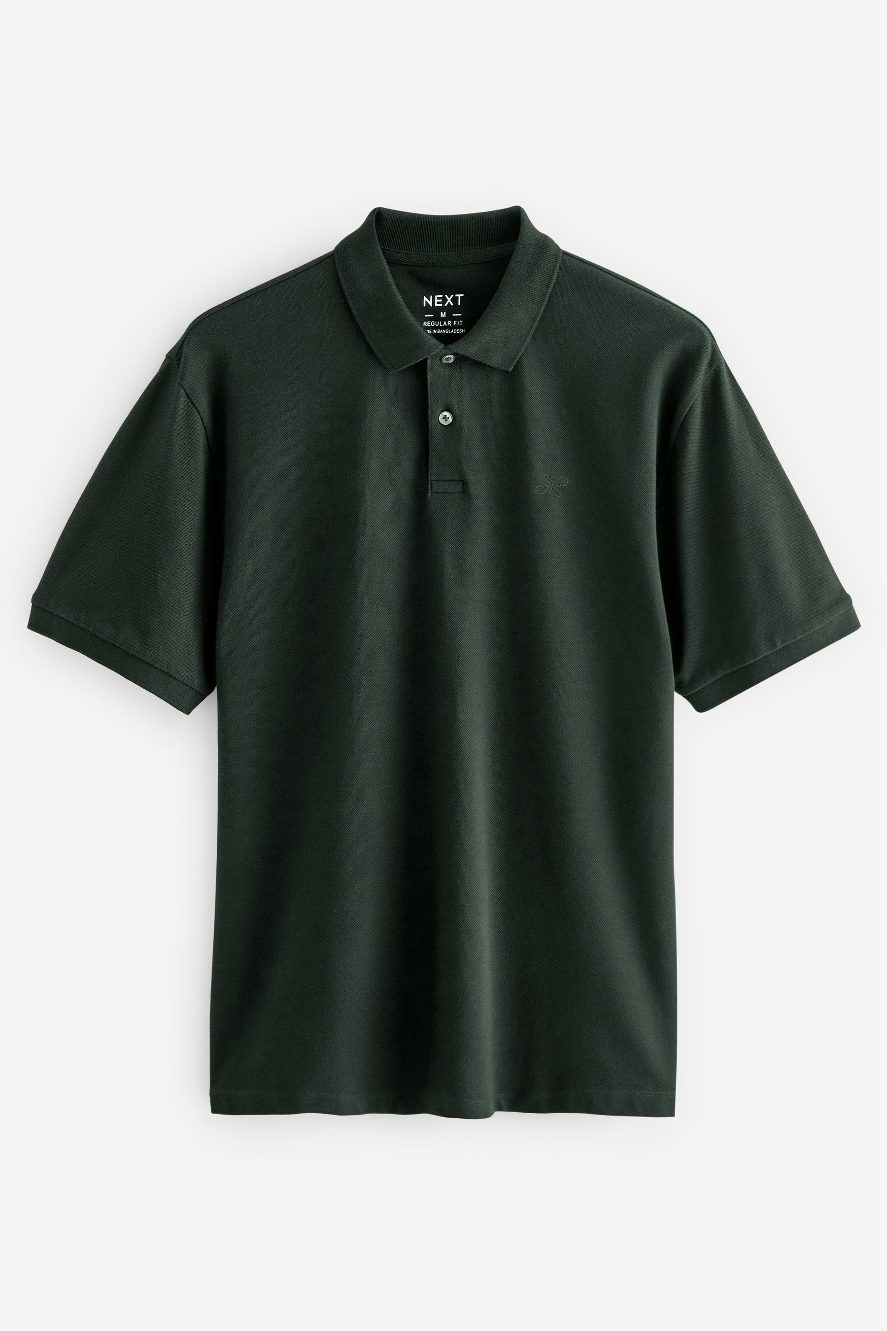 Buy Rich Olive Green Regular Fit Short Sleeve Pique Polo Shirt from the Next UK online shop