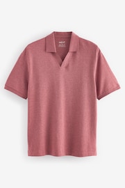 Pink Marl Short Sleeve Cuban Collar Pique Polo Shirt - Image 6 of 8