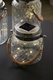 Clear Set of 3 Solar Glass Lanterns Light - Image 3 of 7