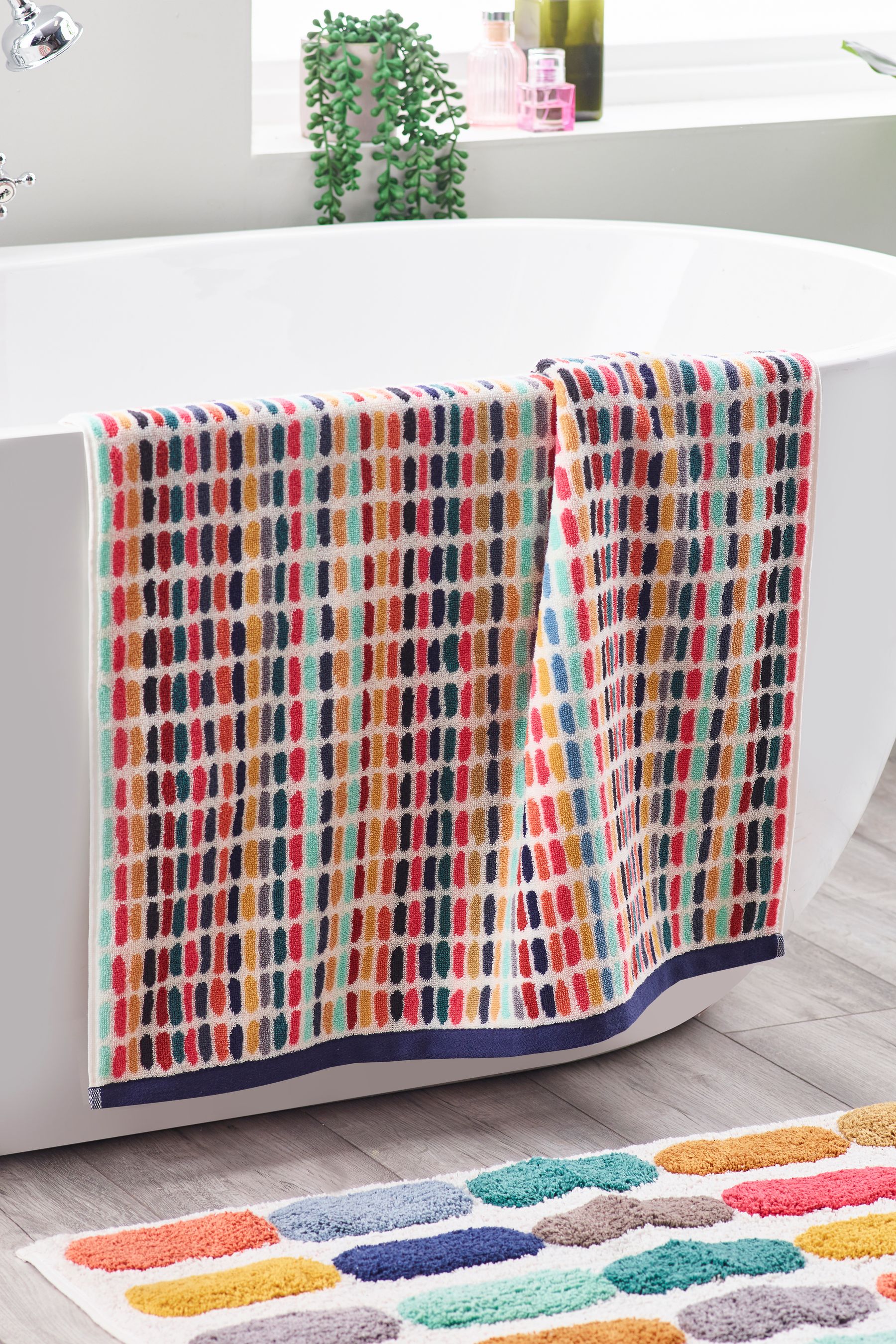 Bright multi colored bath towels deals