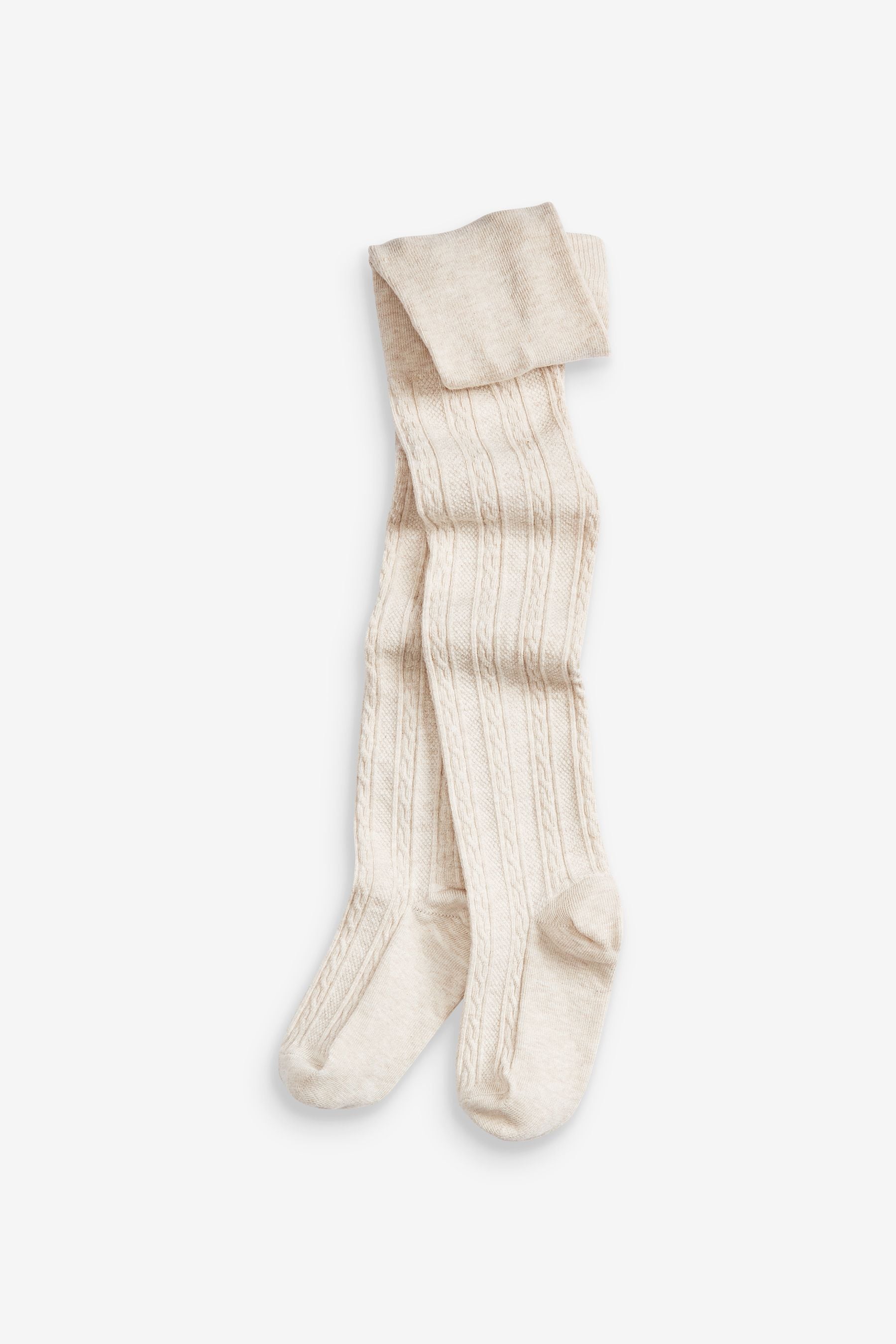 NEXT Oatmeal Cream Cotton Rich Cable Tights 23years Childrens