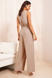 Friends Like These Pink Sleeveless Tie Waist Tailored Jumpsuit - Image 3 of 4