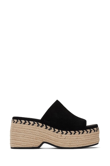 TOMS Laila Black Mules In Suede