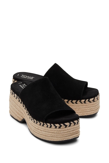 TOMS Laila Black Mules In Suede