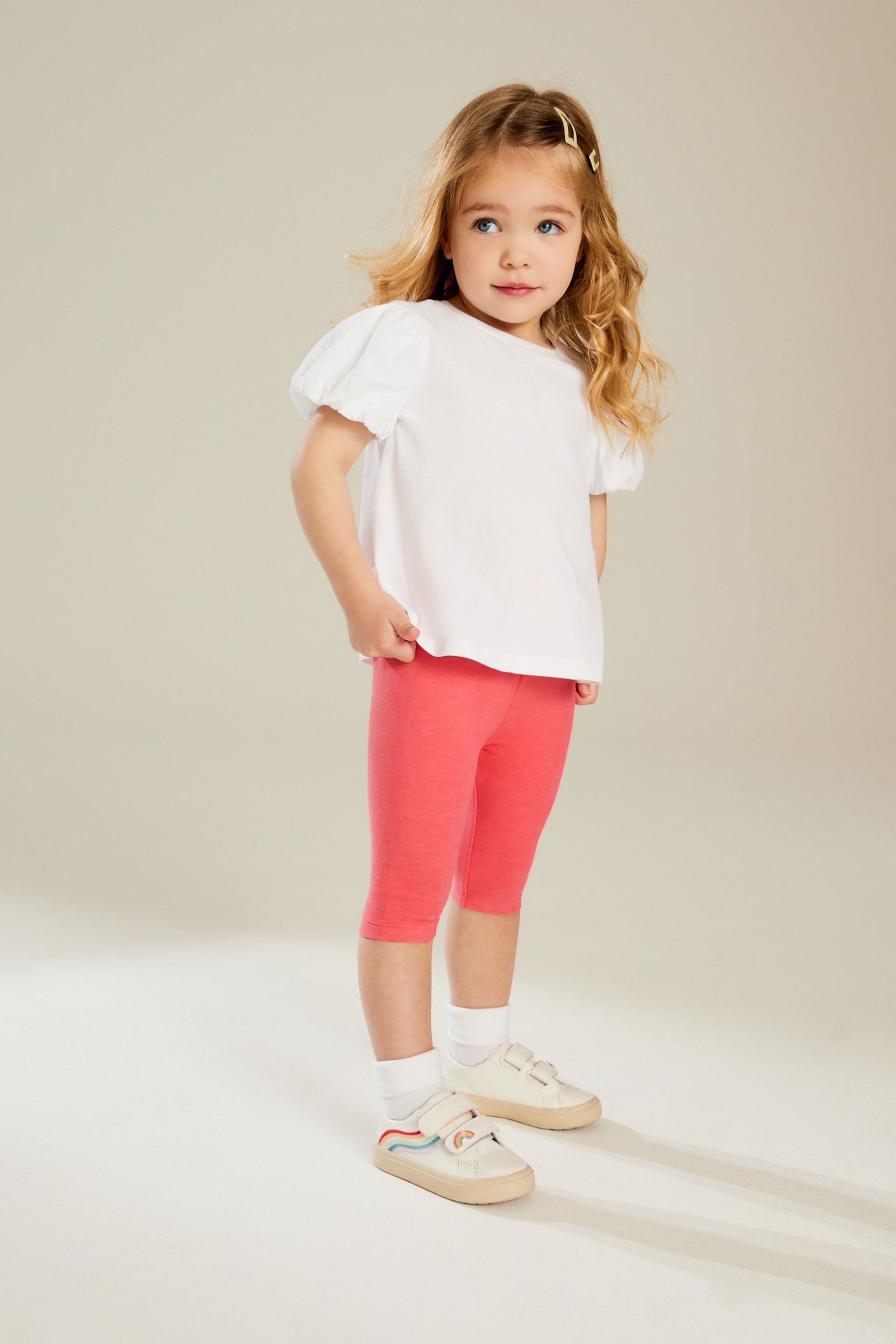 Bright Pink Cropped Leggings (3mths-7yrs) - Image 1 of 7