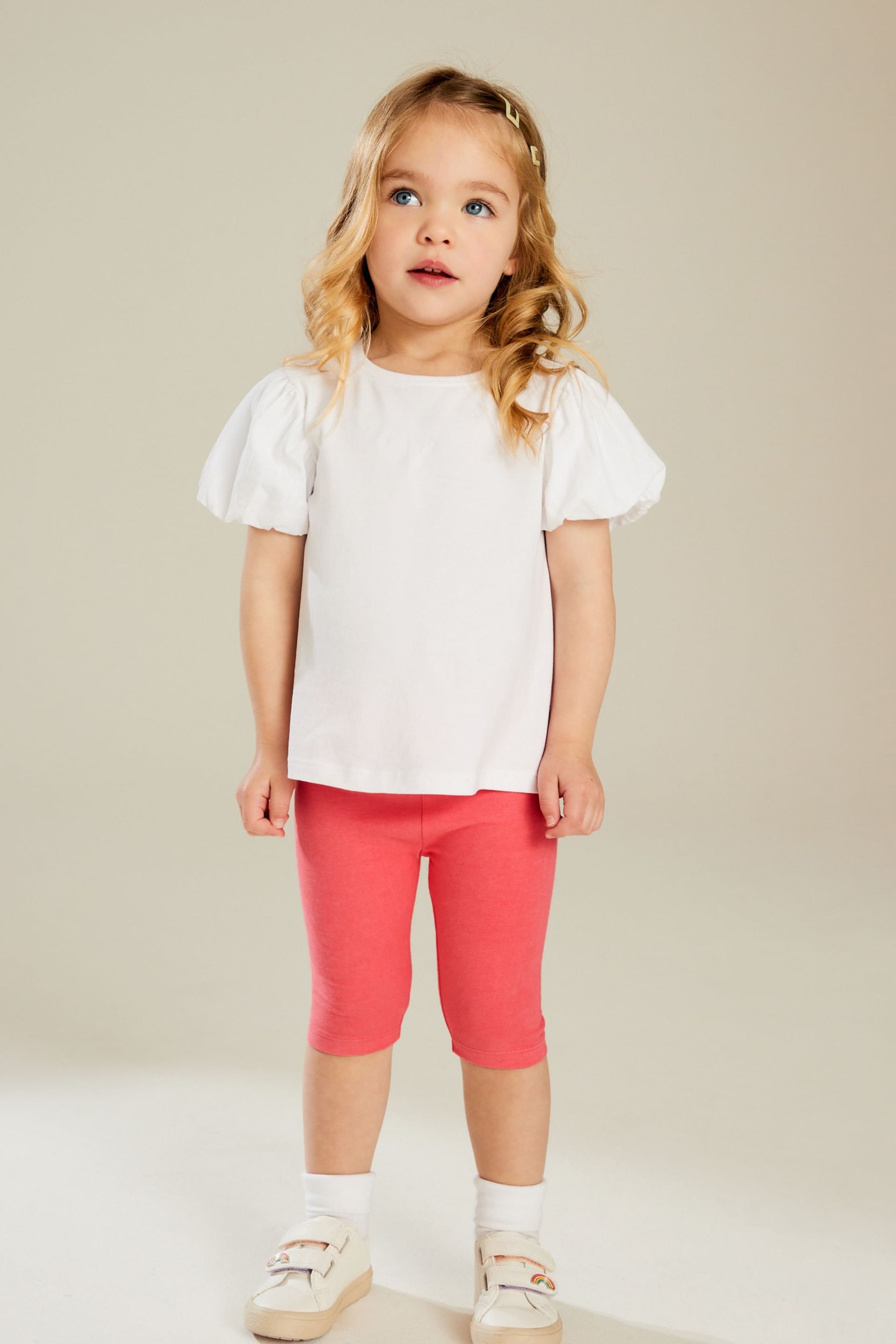 Bright Pink Cropped Leggings (3mths-7yrs) - Image 2 of 7