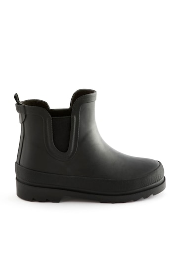 Black Warm Lined Ankle Wellies
