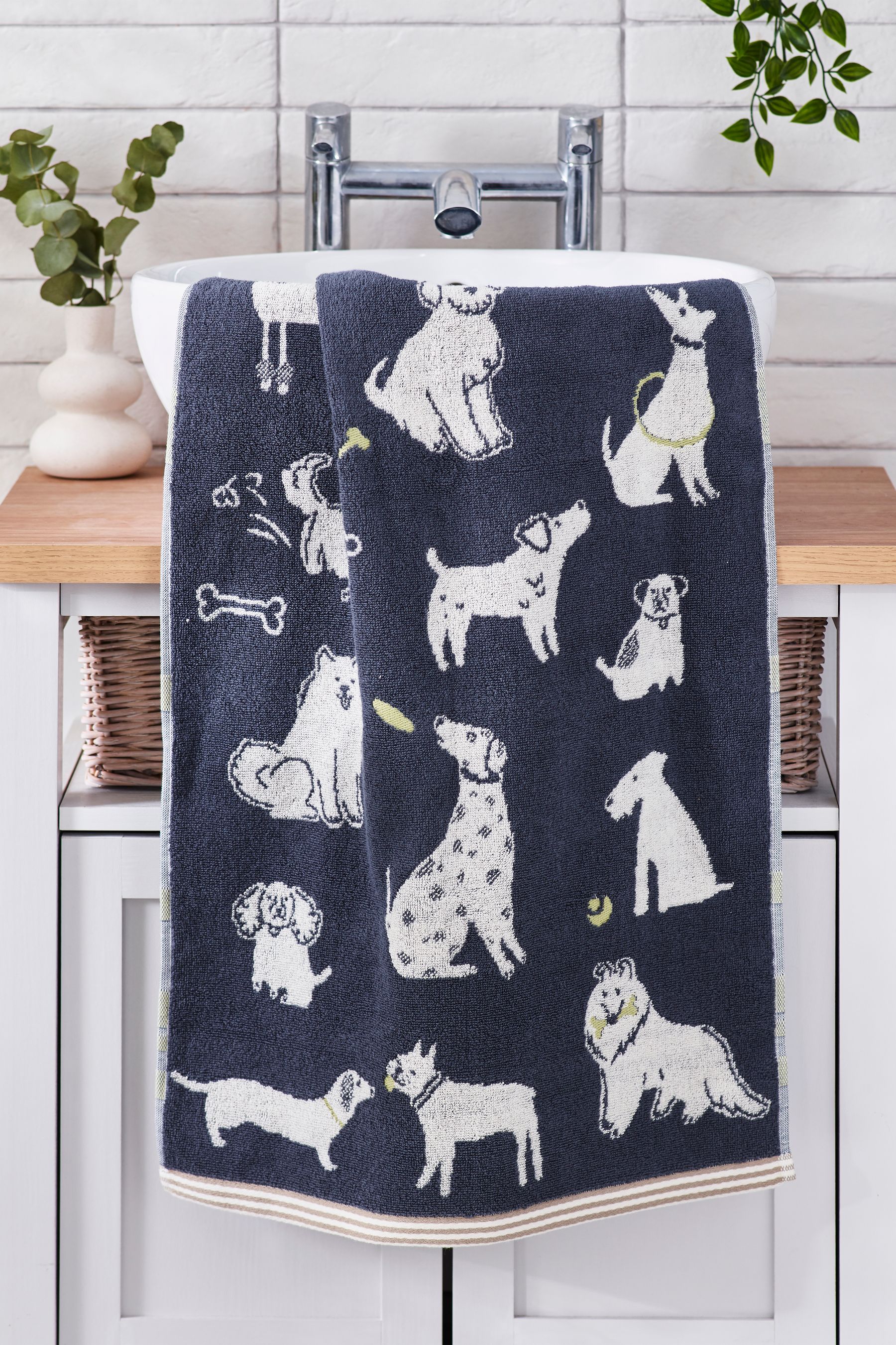 Buy Blue Dogs Towel 100 Cotton from Next Luxembourg