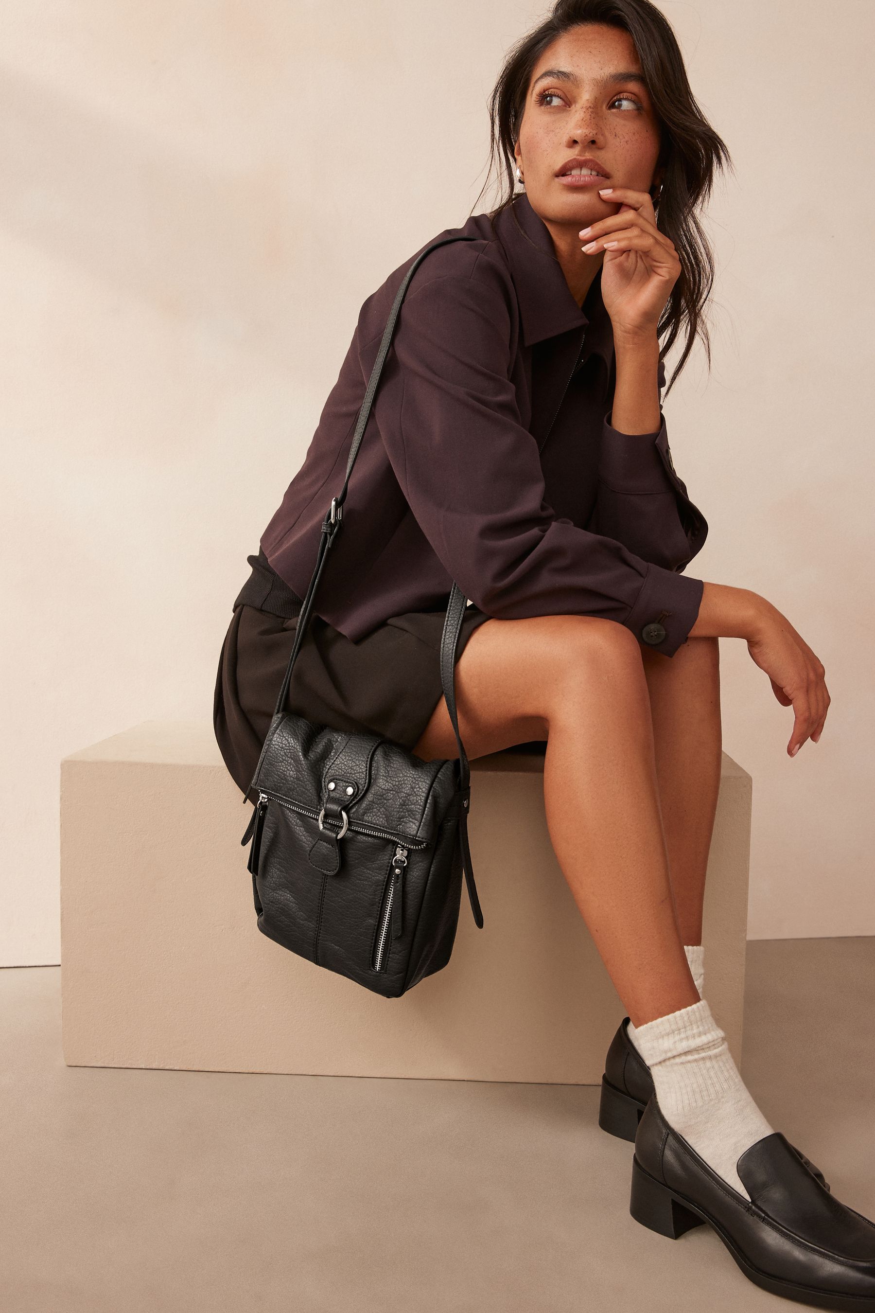 Buy Black Utility Style Messenger Bag from the Next UK online shop