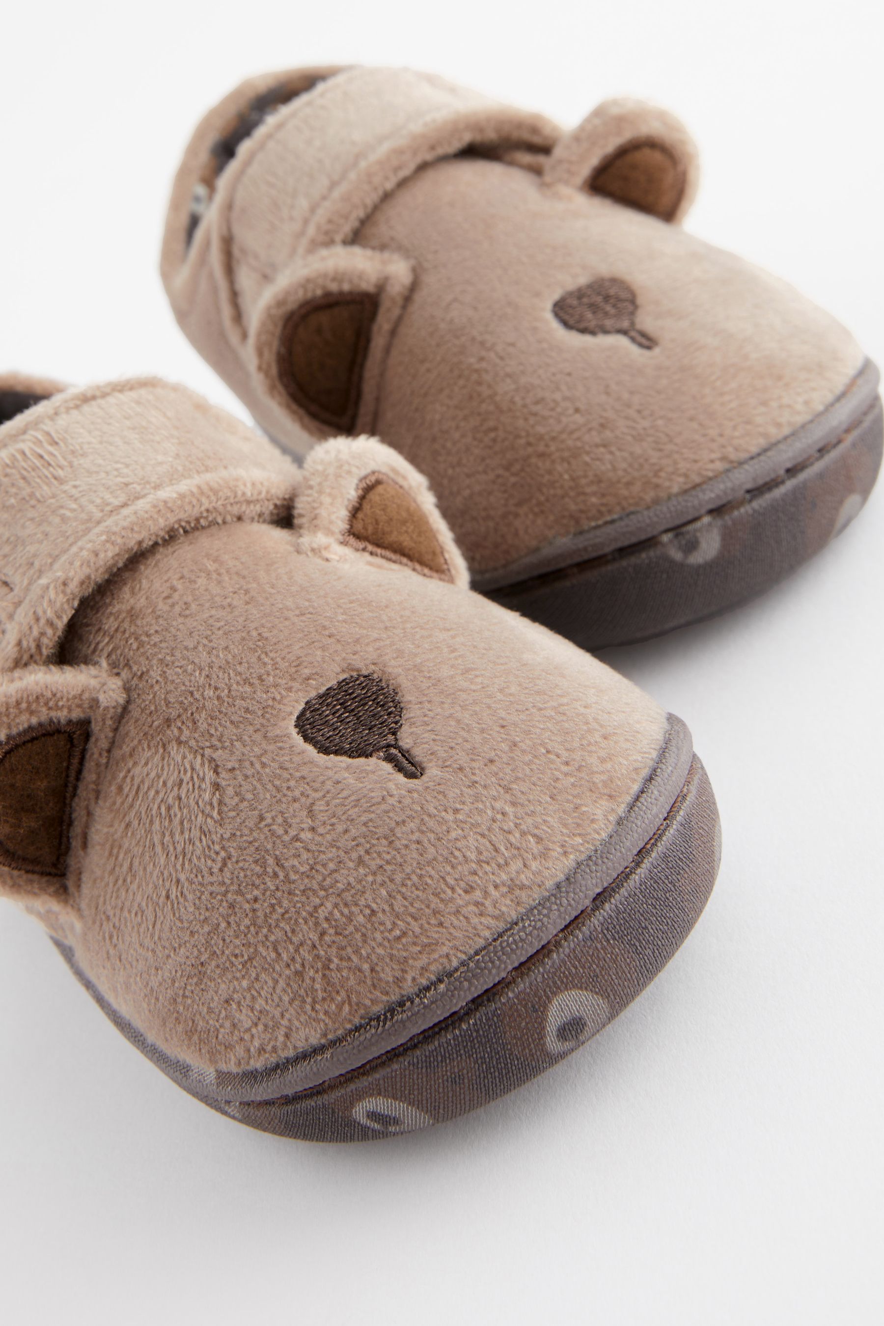 Buy Brown Bear Touch Fastening Cupsole Slippers from the Next UK online shop