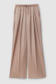 Reiss Gold Cole Satin Drawstring Wide Leg Trousers - Image 2 of 5