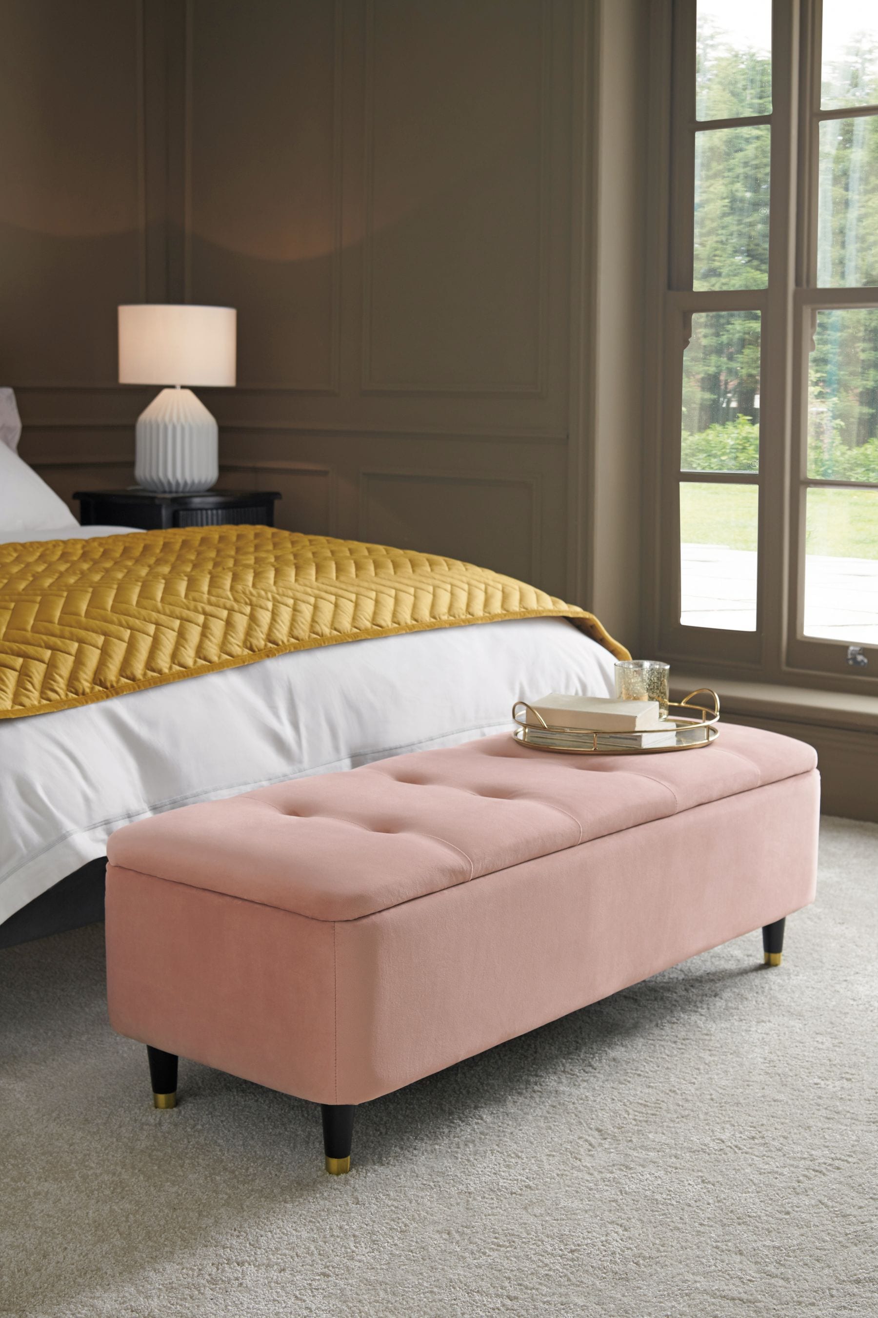 Storage footstool sale pink