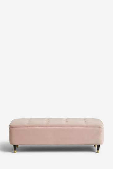 Opulent Velvet Blush Pink Stella Storage Ottoman Blanket Box