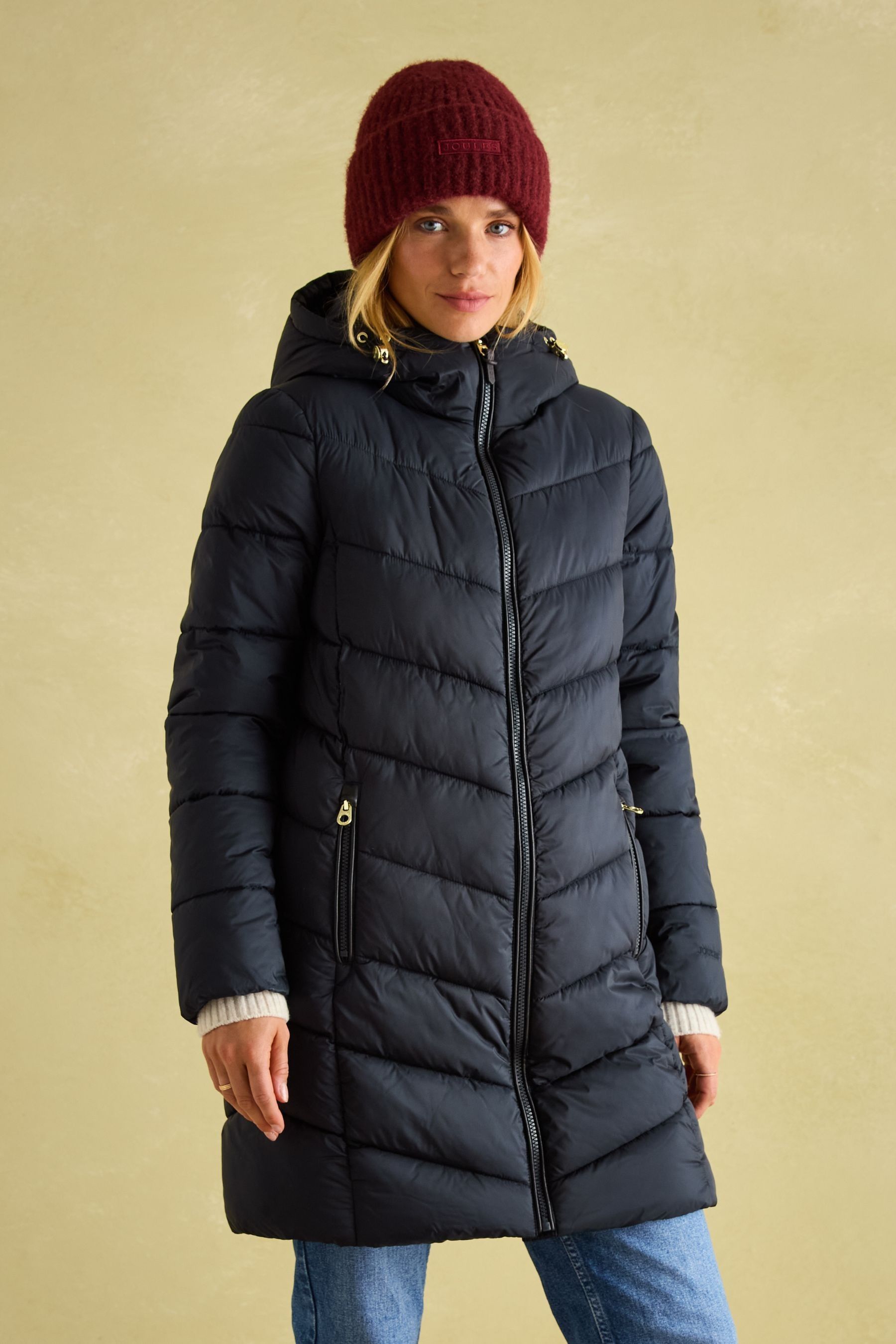 Joules mid length coat store