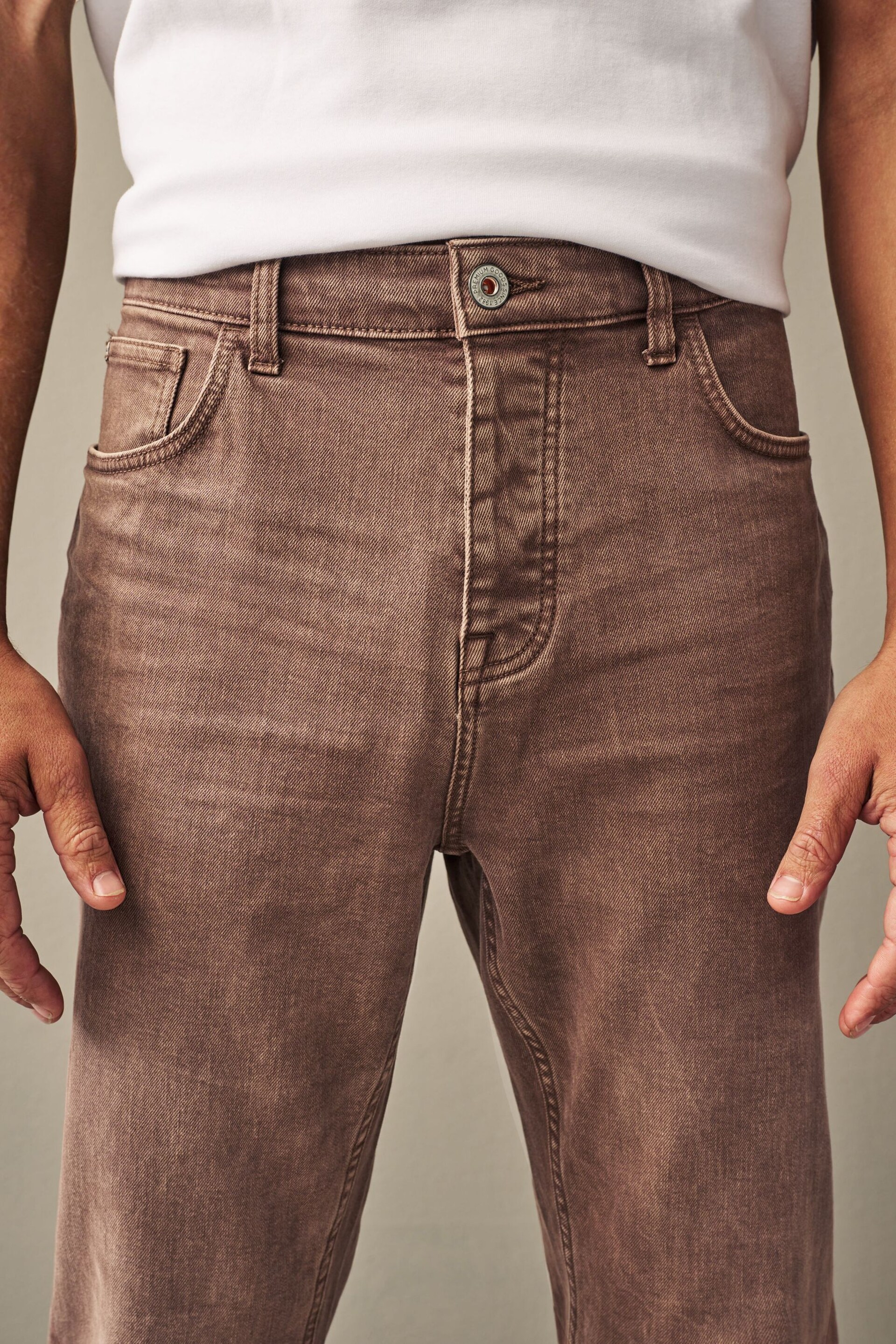 Brown Rust Regular Fit Overdyed Denim Jeans - Image 5 of 8