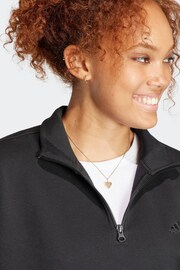 adidas Black Sportswear All Szn Fleece Quarter Zip Sweatshirt - Image 5 of 7