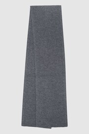 Reiss Charcoal Chesterfield Merino Wool Ribbed Scarf - Image 1 of 4