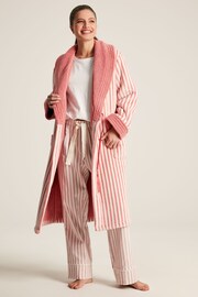 Joules Matilda Pink Fleece Lined Striped Dressing Gown - Image 3 of 6