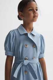 Reiss Blue Naomi Junior Puff Sleeve Belted Dress - Image 4 of 6