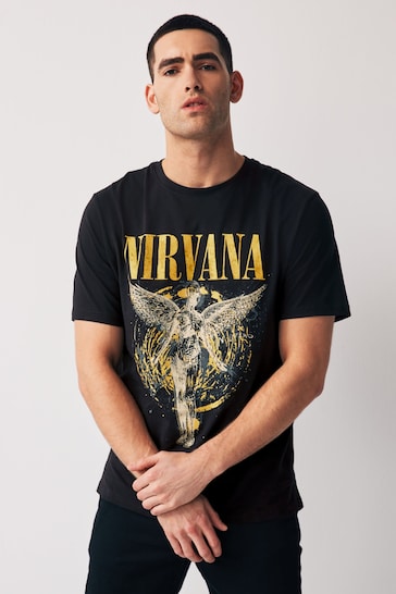 Black Nirvana Band Cotton T-Shirt