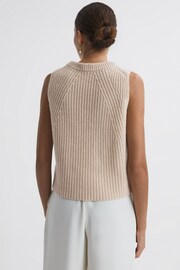 Reiss Neutral Kasha Wool-Cashmere Sleeveless Removable Roll Neck Vest - Image 5 of 7