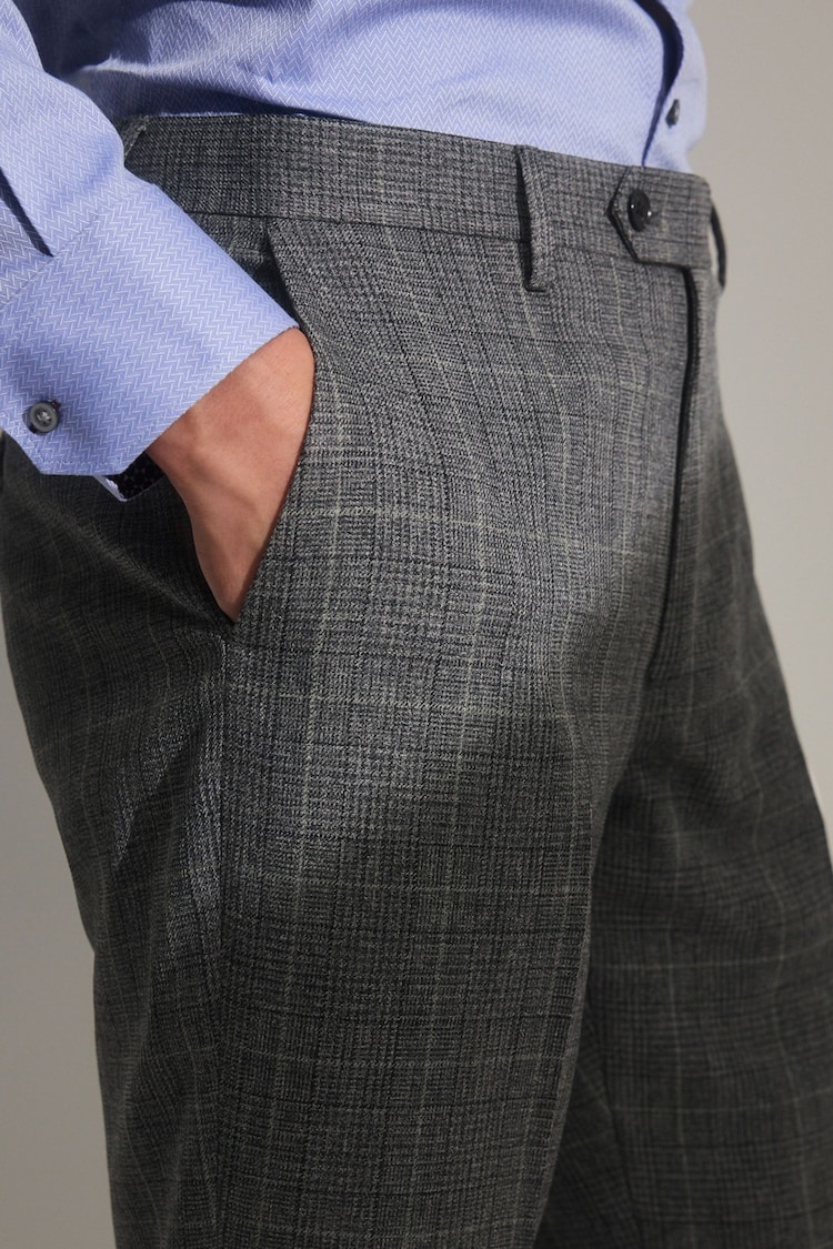 Grey Prince of Wales Tailored fit Check Suit: Trousers - Image 2 of 7