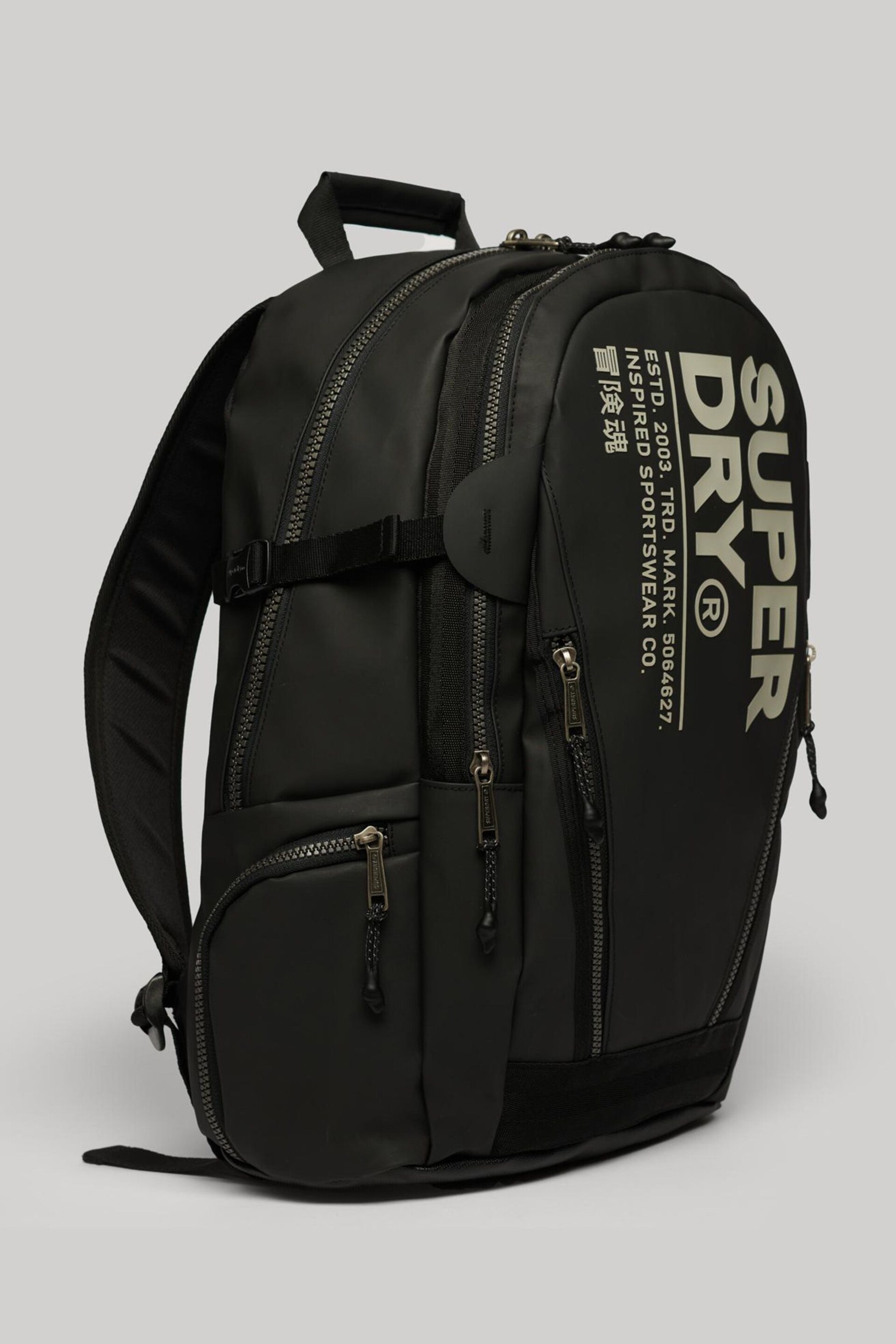 Superdry Black Tarp Rucksack Bag - Image 3 of 5