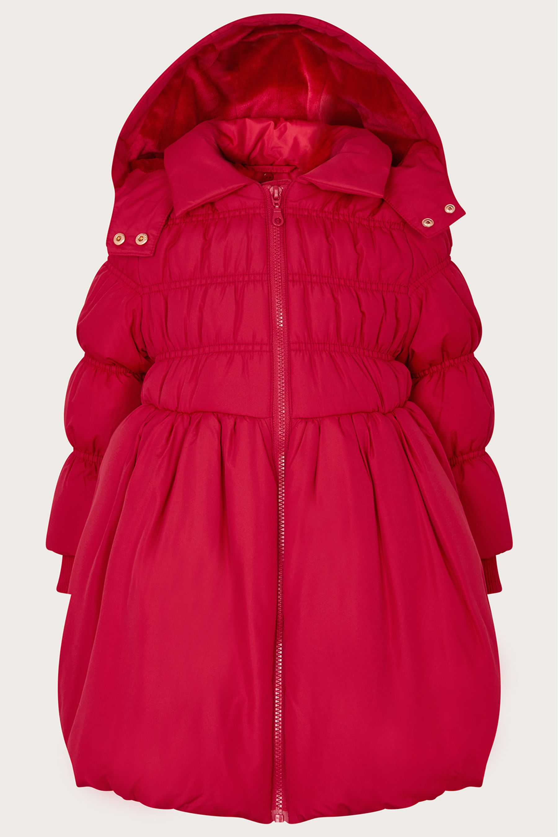 Buy Monsoon Red Shirred Puffball Padded Coat from Next Luxembourg