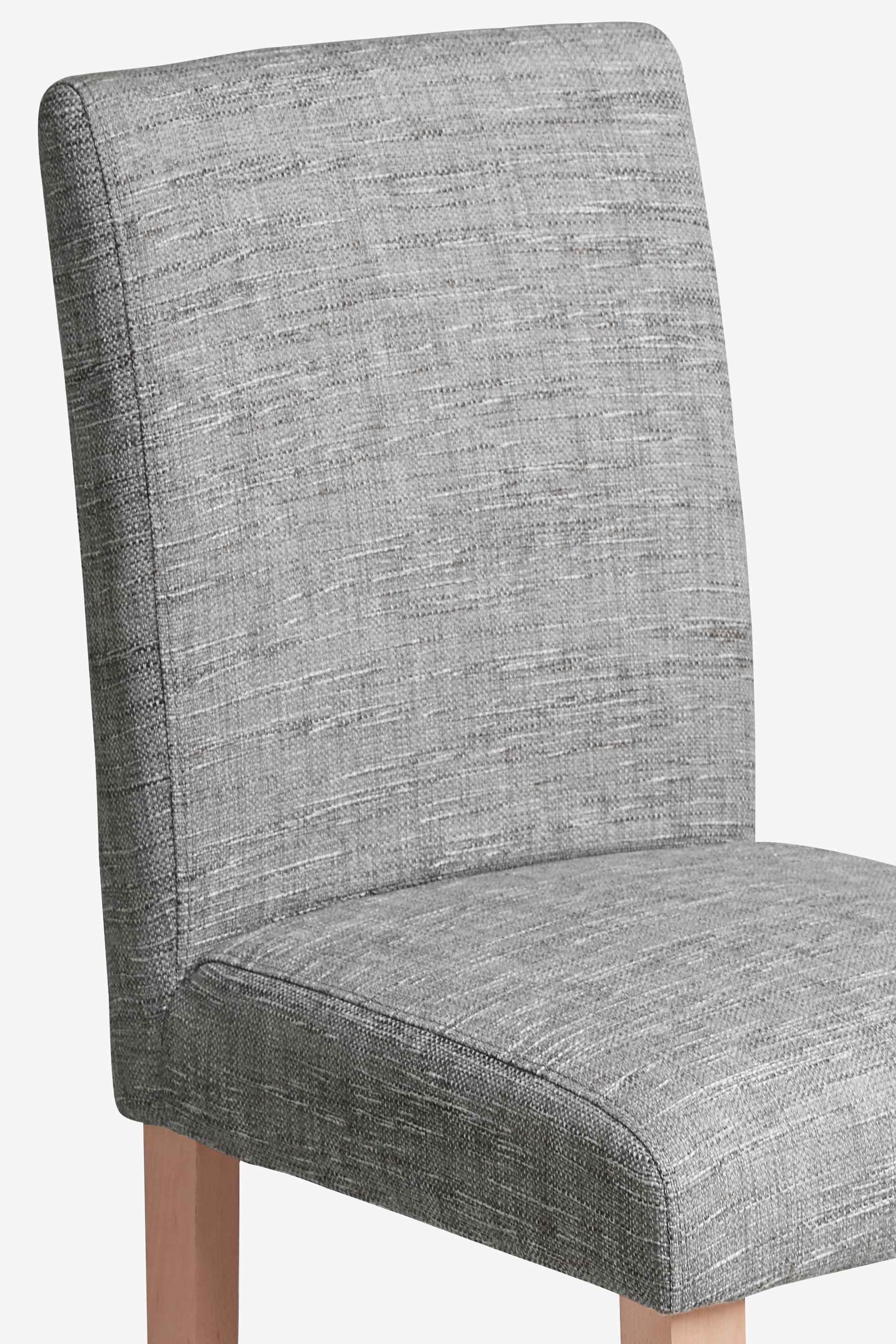 Set of 2 Boucle Weave Light Dove Grey Moda II Button Non Buttoned Dining Chairs