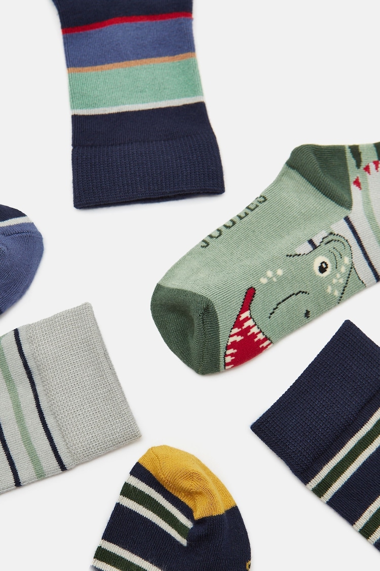 Joules Kids' Eat Feet Stripe 3 Pack Socks - Image 2 of 3