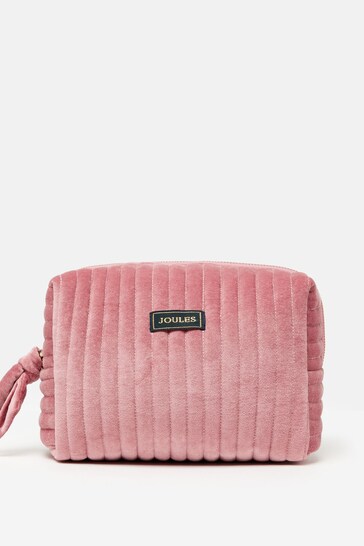 Joules Lillia Rose Pink Velvet Wash Bag