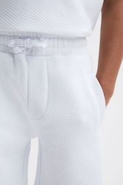 Reiss White Robin Senior Slim Fit Textured Drawstring Shorts - Image 4 of 6