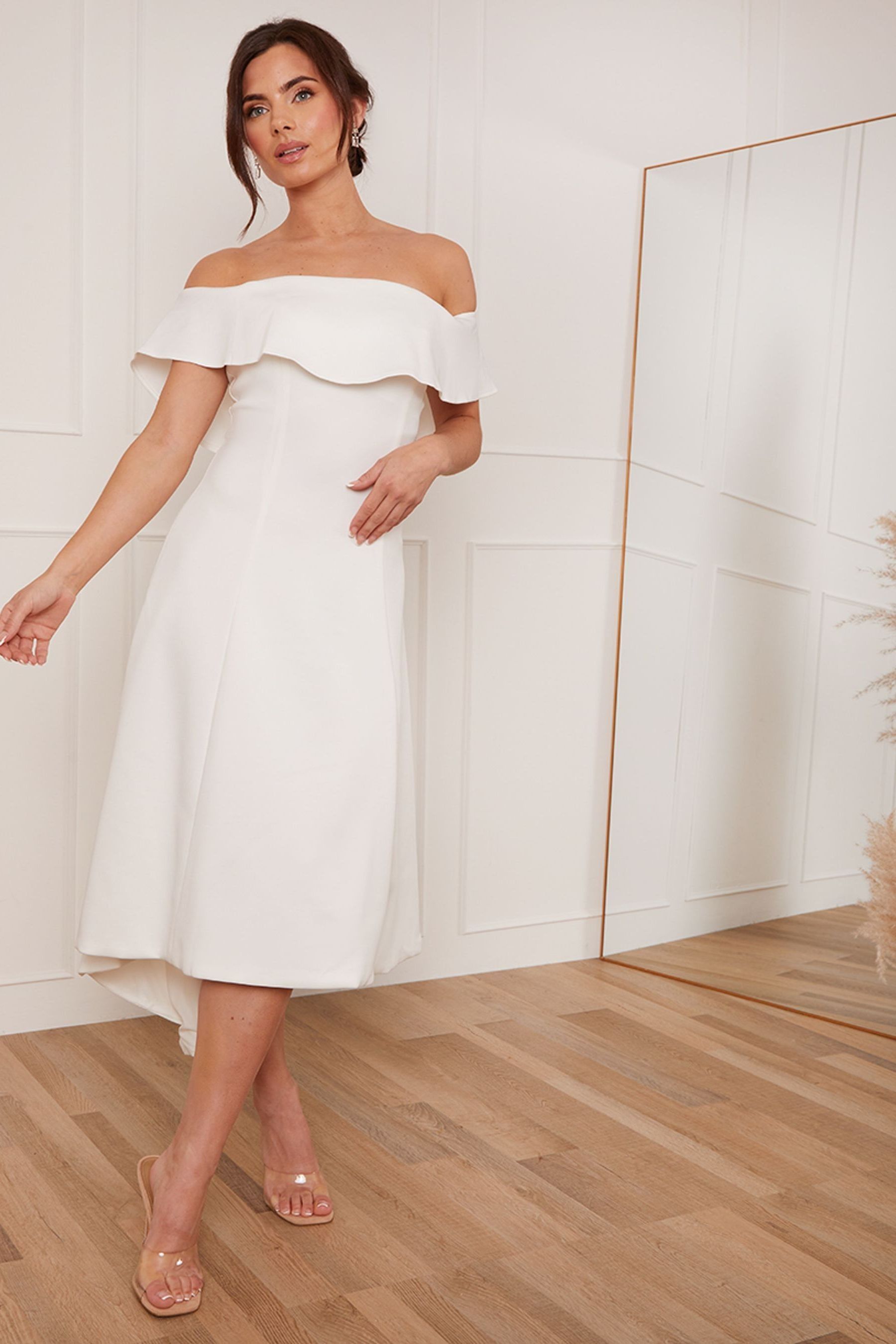 White bardot dress online uk