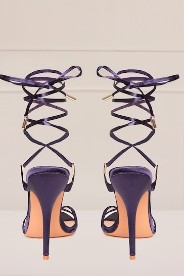 Chi Chi London Purple High Heel Lace Up Sandals