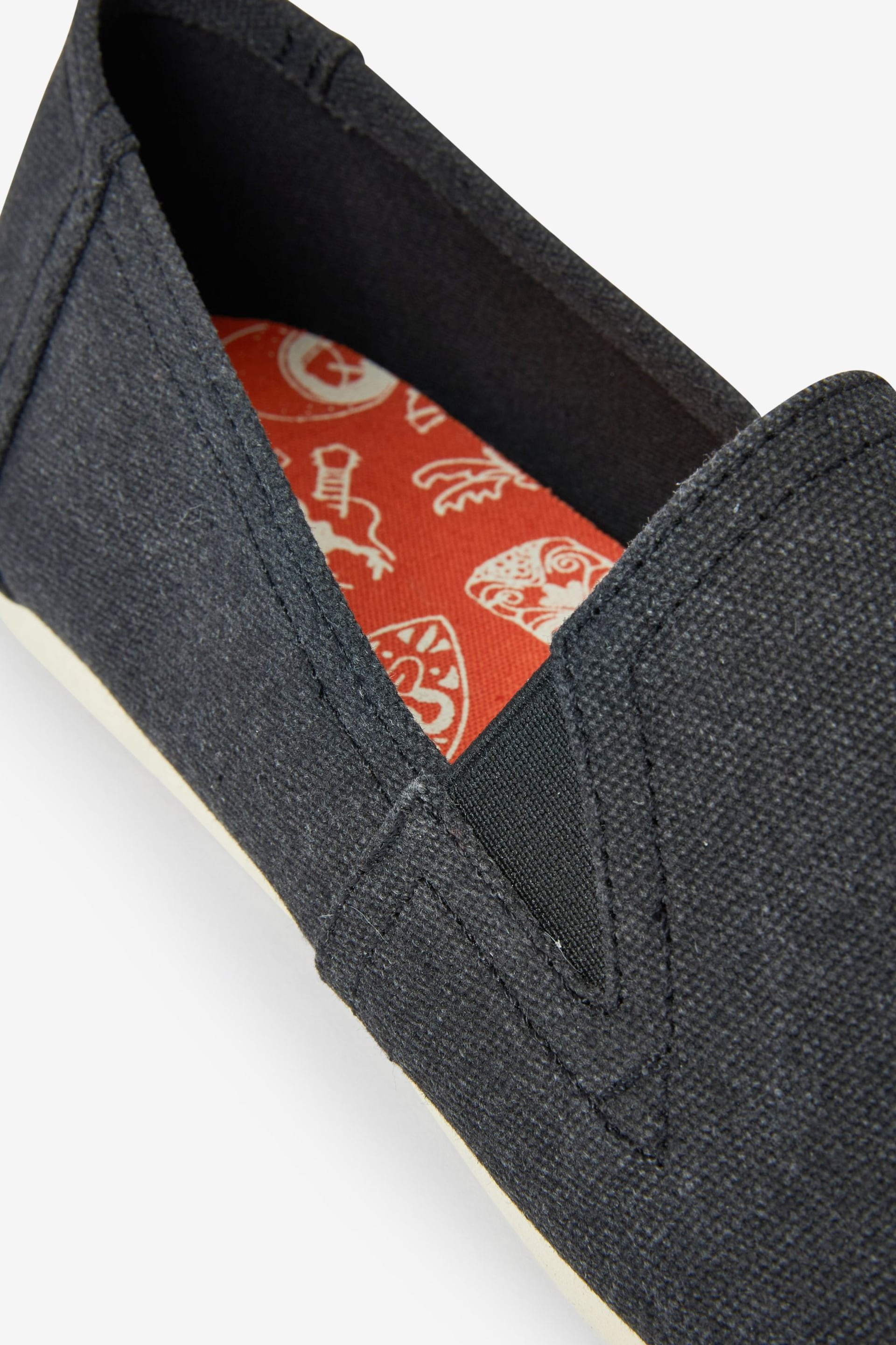 Black Canvas Slip-On Shoes - Image 6 of 7